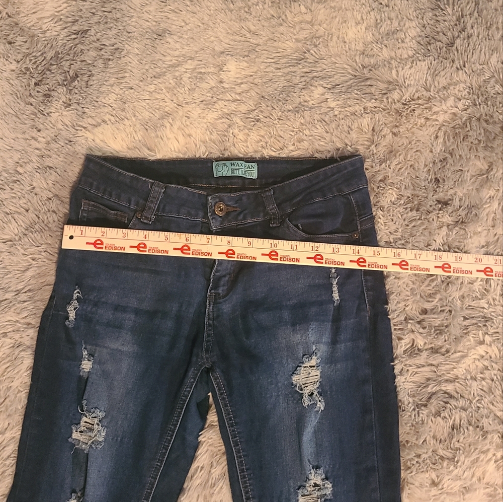 Wax Jeans  Distressed Blue Jeans - Picture 4 of 14